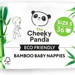 The Cheeky Panda Premium Baby Diapers Size 2 (12-18lbs) | 44 Bamboo Lined Disposable Diapers for Sensitive Skin